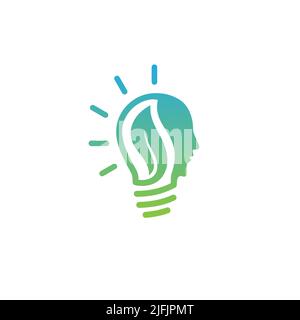 Eco Green Idea Logo Designs Konzept. Logo der Creative Icon Symbol-Technologie. Vektorgrafik EPS.8 EPS.10 Stock Vektor