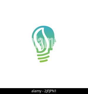 Eco Green Idea Logo Designkonzept mit Blatt. Logo der Creative Icon Symbol-Technologie. Vektorgrafik EPS.8 EPS.10 Stock Vektor