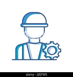 Symbol „Mechaniker“. Symbol für den Beruf. Zweifarbiger Symbolstil. Einfaches Design bearbeitbar Stock Vektor