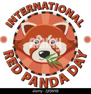 Illustration zum Internationalen Tag des Roten Pandas Stock Vektor