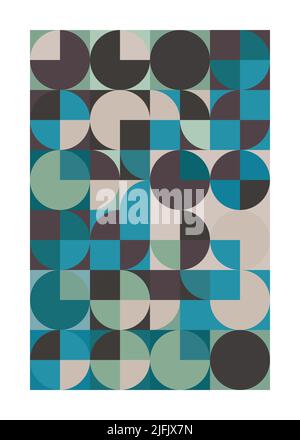 Abstraktes Vintage-Poster mit geometrischen Formen. Und Quadraten Stock Vektor