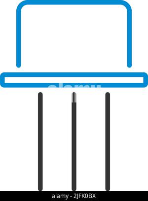 Transistor-Symbol. Editierbare Fett Formatigte Kontur Mit Farbfüllungsdesign. Vektorgrafik. Stock Vektor