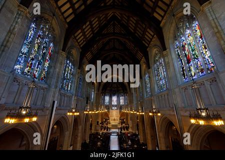 Hochwinkelansicht der St. Dominic's Church in San Francisco, Kalifornien. Stockfoto