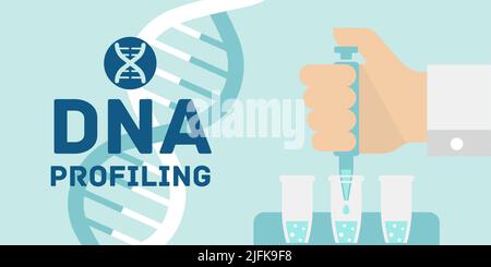 DNA-Profiling-Vektor-Banner-Illustration Stock Vektor