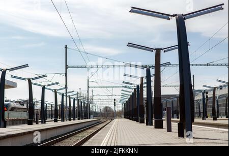 Leerer Bahnhof in tallinn, estland Stockfoto