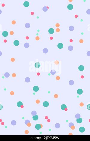 Farbenfrohe Punkte im nahtlosen Muster. Nahtloses Vektormuster mit Punkten. Farbenfroher Hintergrund. Vektorgrafik Stock Vektor