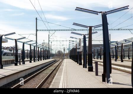 Leerer Bahnhof in tallinn, estland Stockfoto