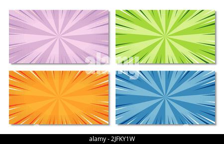 Set von Vintage Pop Art Hintergrund. Vektorgrafik Banner Stock Vektor