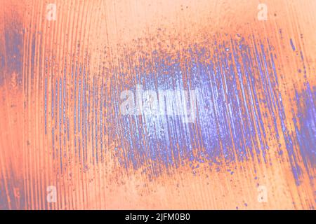 Schöne abstrakte surreale orange Pinsel schmieren hellen Pastell dunklen Magie. Hintergrundmuster für Design. Makrofotografie. Stockfoto