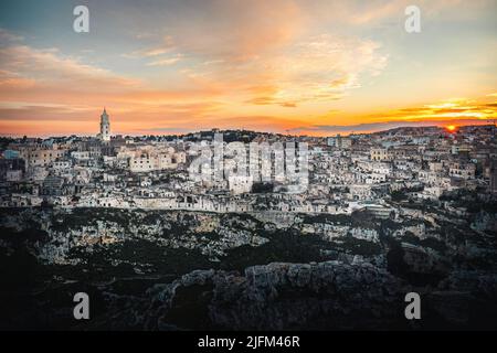 Luftaufnahmen der Stadt Mdera in Italien Stockfoto