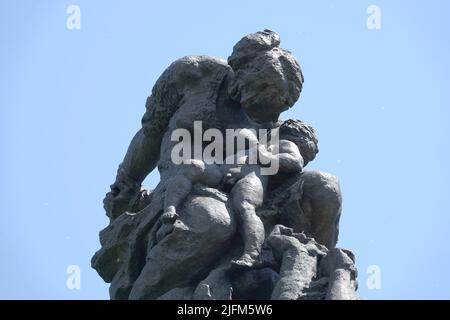 Kiew, Ukraine 15. Mai 2021: Gedenkstätte Babi Yar der Nazi-Massenhinrichtungen der Zivilbevölkerung von Roma, Juden und sowjetischen Kriegsgefangenen Stockfoto