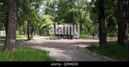 Kiew, Ukraine 15. Mai 2021: Gedenkstätte Babi Yar der Nazi-Massenhinrichtungen der Zivilbevölkerung von Roma, Juden und sowjetischen Kriegsgefangenen Stockfoto