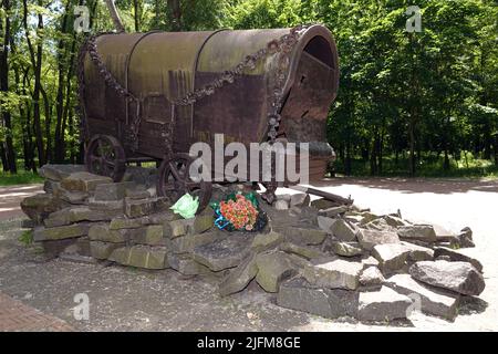 Kiew, Ukraine 15. Mai 2021: Gedenkstätte Babi Yar der Nazi-Massenhinrichtungen der Zivilbevölkerung von Roma, Juden und sowjetischen Kriegsgefangenen Stockfoto