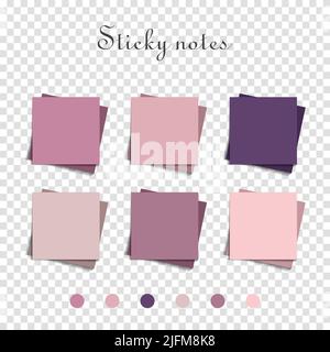 Mehrfarbiger Beitrag notiert isolierten Hintergrund. Farbiger Haftnotiz-Satz. Vektor-realistische Darstellung. Haftnotizsammlung Stock Vektor