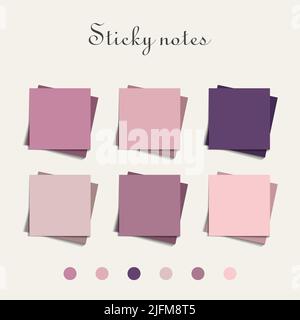 Mehrfarbiger Beitrag notiert isolierten Hintergrund. Farbiger Haftnotiz-Satz. Vektor-realistische Darstellung. Haftnotizsammlung Stock Vektor