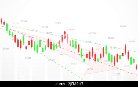 Weltgeschäftsdiagramm oder Börsendiagramm oder Forex-Handelsdiagramm im grafischen Konzept. Candlestick für Finanzinvestitionen oder den wirtschaftlichen Trend der Unternehmen Stock Vektor