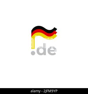 Flaggensymbol Deutschland. Original einfaches Design der deutschen Flagge auf weißem Hintergrund, Platz für Text. Design-Element, Vorlage nationales Plakat. De Domain Stock Vektor