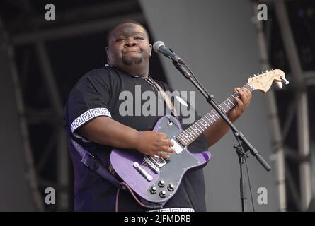 Christone Kingfish Ingram tritt auf der Rainbow Stage im American Express Present BST Hyde Park in London, England, auf. Kredit: S.A.M./Alamy Live Nachrichten Stockfoto