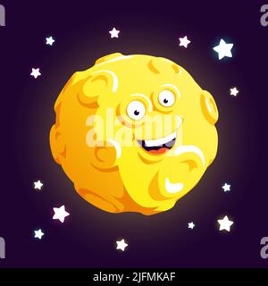 Cartoon-Mond mit einem lächelnden Gesicht Stock Vektor