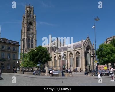 St Botolph's Church Church Street Boston Lincolnshire England mit seinem beeindruckenden Turm, der auch als Boston Stump bekannt ist Stockfoto