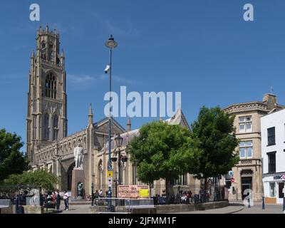 St Botolph's Church Church Street Boston Lincolnshire England mit seinem beeindruckenden Turm, der auch als Boston Stump bekannt ist Stockfoto