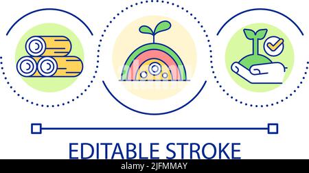 Symbol für das Konzept der „Mound Gardening Loop“ Stock Vektor