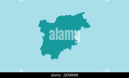 Ikone der italienischen Region Trentino-Südtirol mit hellblauem Hintergrund und blauer Ikone Stock Vektor