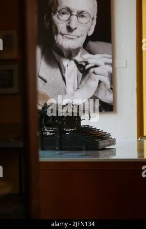 MONTAGNOLA, SCHWEIZ - 15. MAI 2022: Das Hermann-Hesse-Museum, das dem deutschen Nobelpreis gewidmet ist Stockfoto