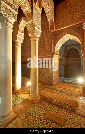 Marokko Marrakesch. Saadische Gräber. Königliche Nekropole Stockfoto