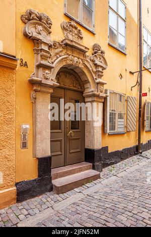 Mittelalterliche Häuser in Gamla Stan (der Altstadt) in Stockholm, Schweden Stockfoto