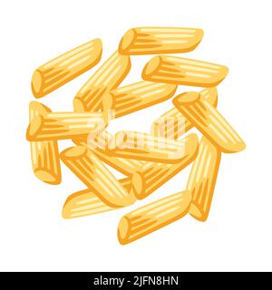 Illustration der italienischen Pasta Penne. Kulinarisches Bild für Menü von Cafés und Restaurants. Stock Vektor