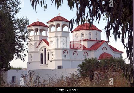 Agios Nicolaos Kirche, Livadia, Insel Tilos, Dodekanese, Griechenland Stockfoto