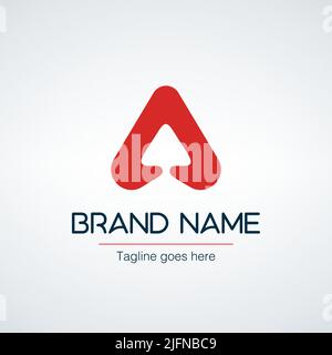 Buchstabe A mit Pfeil nach oben Logo Design-Vorlage. Moderner Buchstabe Ein Logo. Vektordarstellung auf weißem Hintergrund isoliert. Stock Vektor