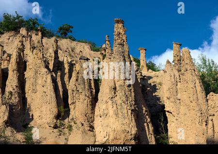 Felsige Landschaft der Teufelsstadt in Serbien Stockfoto