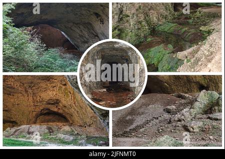 Innenraum devetashka Höhle in der Nähe von Lowetsch, Bulgarien Stockfoto