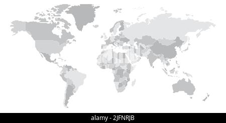 Vereinfachte leere schematische Karte der Welt Stock Vektor