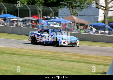 Elkhart Lake, Wisconsin - 3. Juli 2022: Kwik Trip 250 präsentiert von JOCKEY Made in America. Kyle Larson fährt den Hendrick Motorsports Chevrolet Nr. 5 Stockfoto