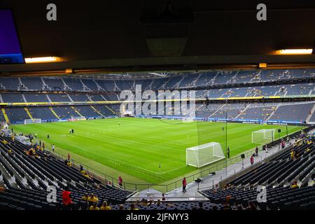 Stockholm, Schweden. 28.. Juni 2022. Stockholm, Schweden, Juni 28. 2022: Allgemeiner Blick ins Stadion vor dem Internationalen Freundschaftsspiel zwischen Schweden und Brasilien in der Friends Arena in Stockholm, Schweden. (Daniela Porcelli /SPP) Quelle: SPP Sport Press Foto. /Alamy Live News Stockfoto