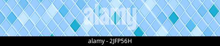 Blau Rhombus Fliese nahtlose Muster. Badezimmer oder Toilette Keramik Wand oder Boden Mosaik Hintergrund. Backsplash-Textur für die Küche. Vektorgrafik flach Stock Vektor