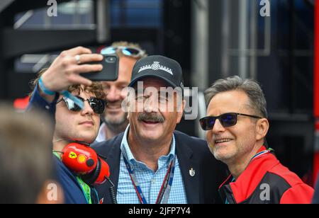 Silverstone, Großbritannien. 02.. Juli 2022. SILVERSTONE, England, 02. JULI 2022; Nigel Mansell, ehemaliger Pilot von F1, Credit: SPP Sport Press Photo. /Alamy Live News Stockfoto