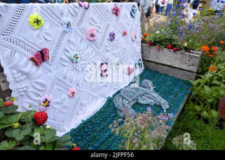 London, Großbritannien, 4.. Juli 2022, das RHS Hampton Court Palace Garden Festival 2022 öffnet vom 4.. Bis 9.. Juli. Andrew Lalchan Photography/Alamy Live News, ist ein Fest der Gartenarbeit voller Dinge, die es zu sehen und zu tun gibt Stockfoto