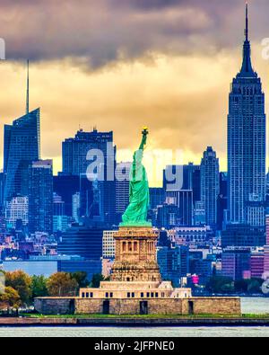 Wunderschöner Blick auf die Freiheitsstatue Stockfoto