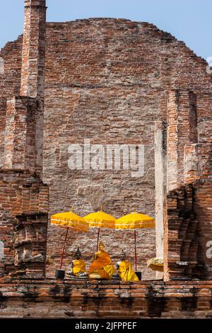 Autthaya Historical Park, Wat Maheyong, Haupttempel, buddha-Statuen, Ayutthaya, Thailand, Südostasien, Asien Stockfoto