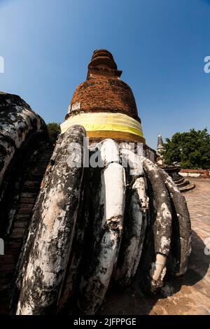 Autthaya Historical Park, Wat Maheyong, Chedi (Stupa), Ayutthaya, Thailand, Südostasien, Asien Stockfoto
