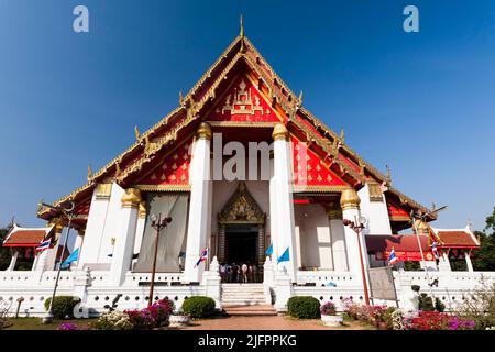 Autthaya Historical Park, Wihan Phra Mongkhon Bophit, Ayutthaya, Thailand, Südostasien, Asien Stockfoto