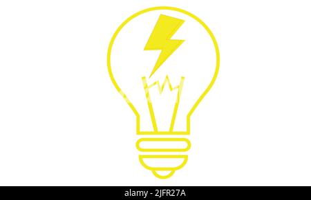 Idee verbinden. Glühlampe, Netzkabel, Stecker. Stecken Sie den Stecker in die Steckdose. Vektor-Illustration flach Design. Auf Hintergrund isoliert Stock Vektor