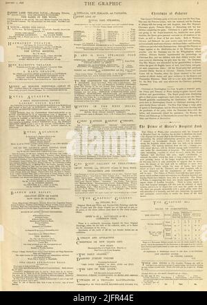 Vintage-Zeitungsblatt von The Graphic, Januar 1. 1898 Stockfoto