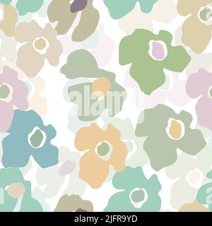 Nahtloses Blumenmuster mit Rosen auf Basis traditioneller Volkskunst-Ornamente. Bunte Blumen auf weißem Hintergrund. Doodle-Stil. Vektorgrafik Stock Vektor