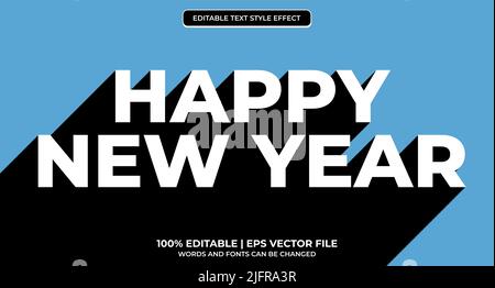 Frohes neues Jahr 3D editierbarer Text Effekt Design Stock Vektor