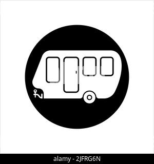 Anhänger Caravan Icon, Camper Trailer, Camper Van, Vektor Art Illustration Stock Vektor